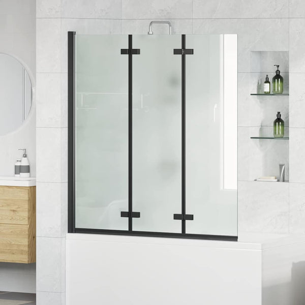 Faltbare Duschwand Schwarz 130x138 cm