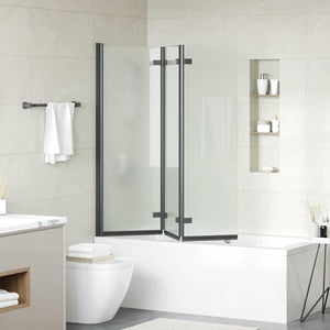 Faltbare Duschwand Schwarz 130x138 cm