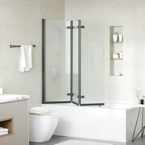 Faltbare Duschwand Schwarz 130x138 cm