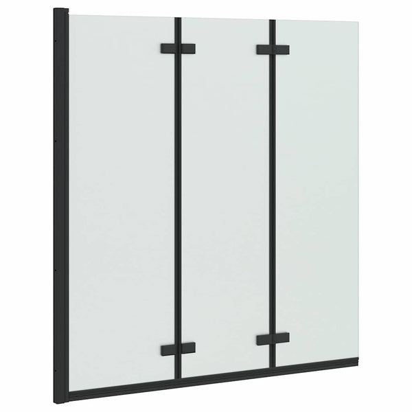 Faltbare Duschwand Schwarz 130x138 cm