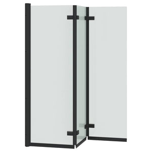 Faltbare Duschwand Schwarz 130x138 cm