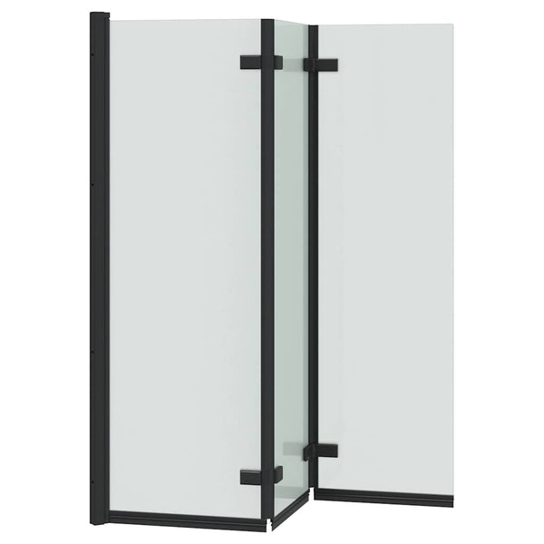 Faltbare Duschwand Schwarz 130x138 cm