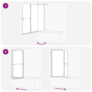 Bi-Fold Duschabtrennung Dunkel 120x67x129cm