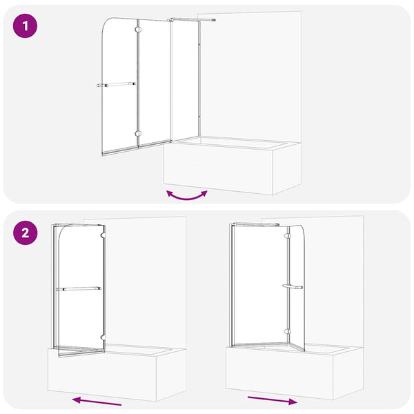 Bi-Fold Duschabtrennung Dunkel 120x67x129cm