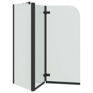 Badewannen Duschwand Schwarz 120x68x130cm