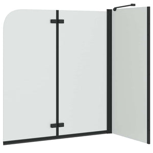 Badewannen Duschwand Schwarz 120x68x130cm