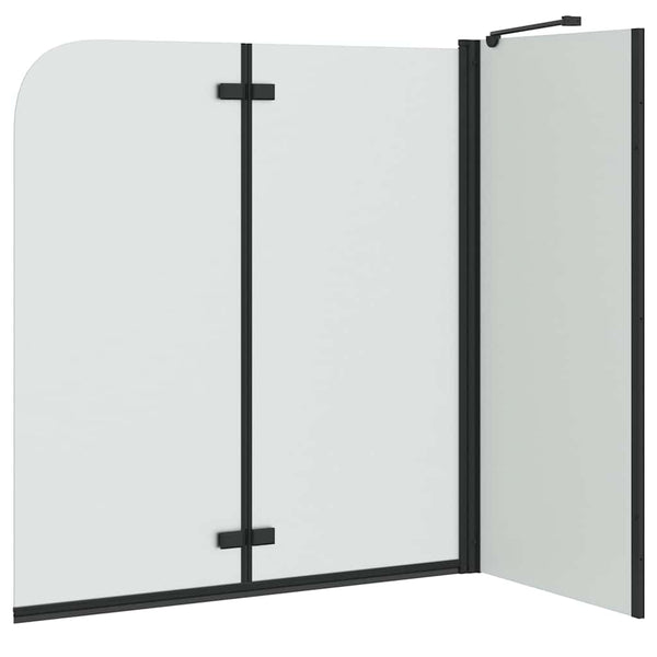 Badewannen Duschwand Schwarz 120x68x130cm