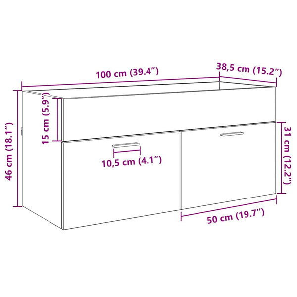 Waschbeckenunterschrank Altholz Optik