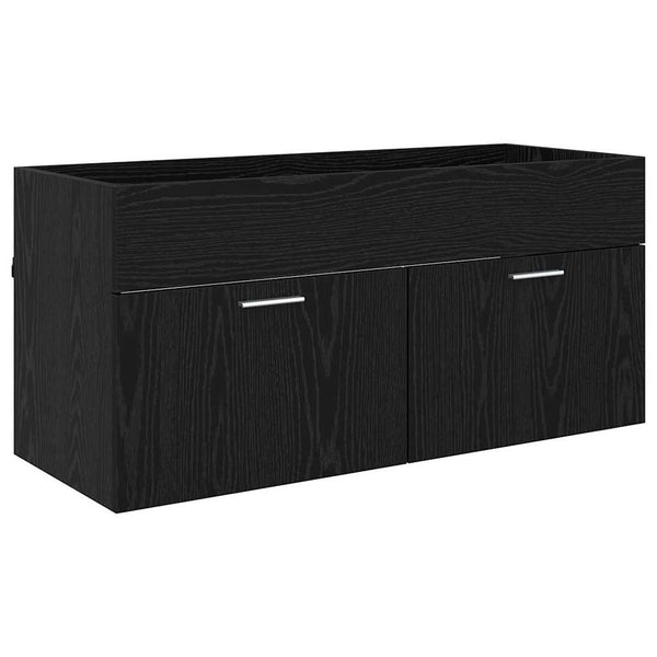 Waschbeckenunterschrank Schwarz Eiche Optik