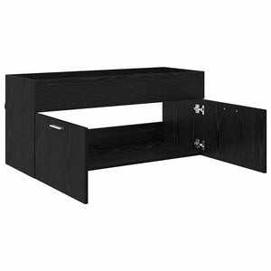 Waschbeckenunterschrank Schwarz Eiche Optik