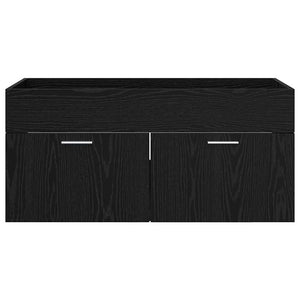 Waschbeckenunterschrank Schwarz Eiche Optik