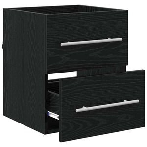 Waschbeckenunterschrank Schwarz Eichen-Optik