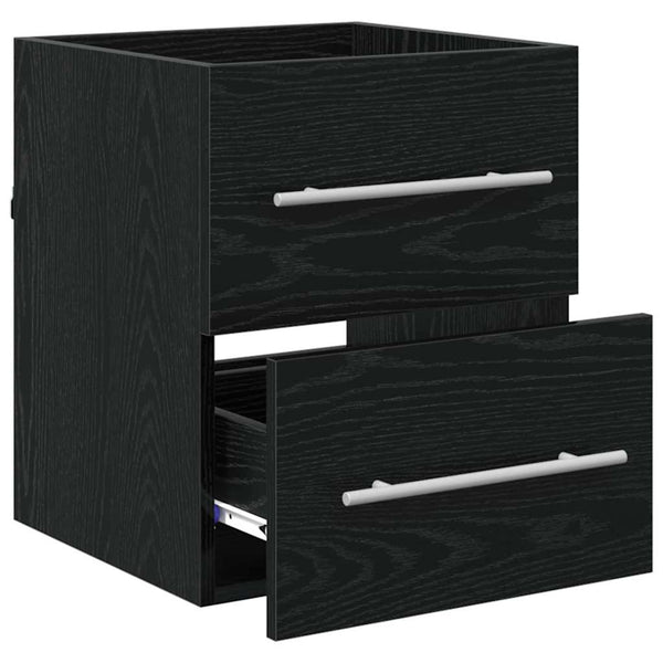 Waschbeckenunterschrank Schwarz Eichen-Optik