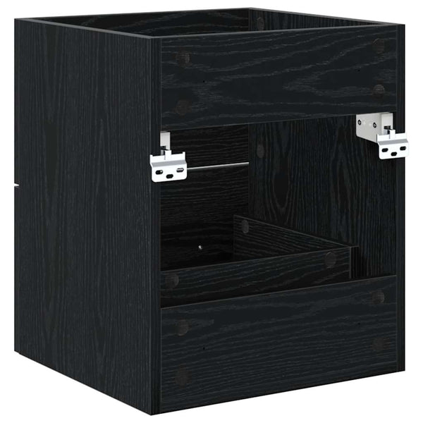 Waschbeckenunterschrank Schwarz Eichen-Optik