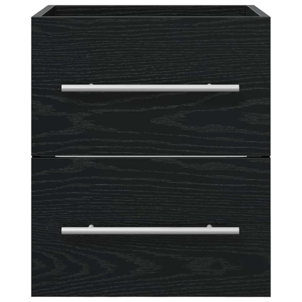 Waschbeckenunterschrank Schwarz Eichen-Optik