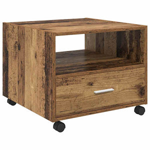 Couchtisch Altholz mit Schubladen 55x55 cm