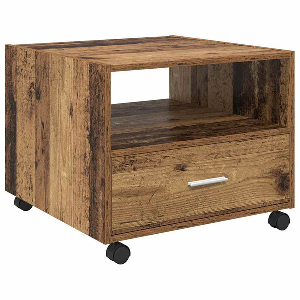 Couchtisch Altholz mit Schubladen 55x55 cm