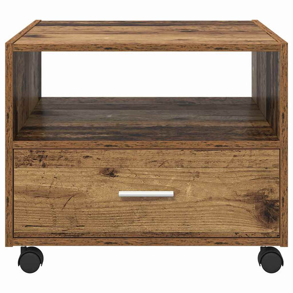 Couchtisch Altholz mit Schubladen 55x55 cm