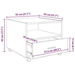 Couchtisch Altholz mit Schubladen 55x55 cm