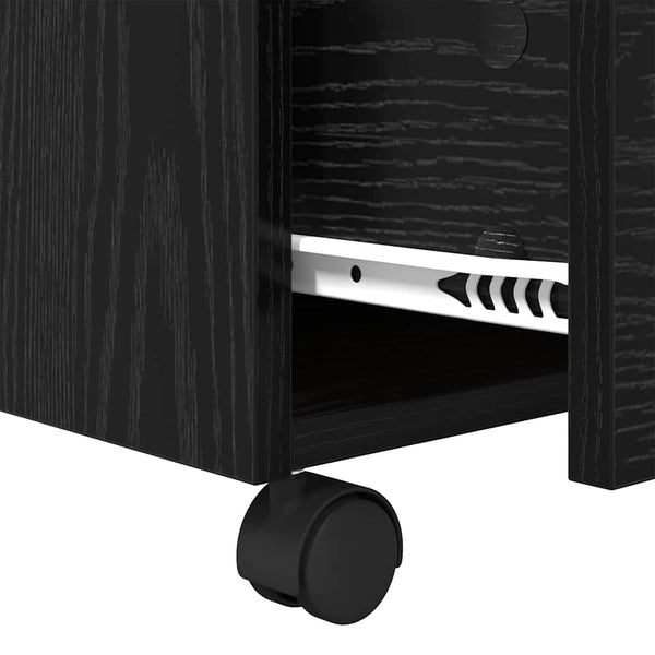 Schwarzer Couchtisch Eichenoptik 55x55 cm