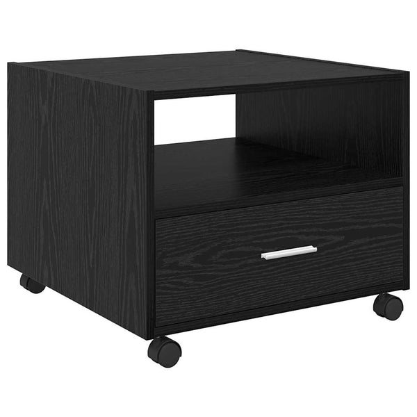 Schwarzer Couchtisch Eichenoptik 55x55 cm