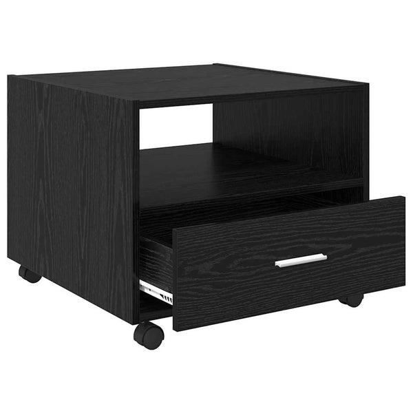 Schwarzer Couchtisch Eichenoptik 55x55 cm