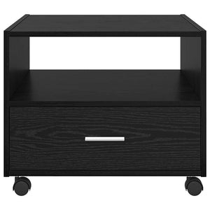 Schwarzer Couchtisch Eichenoptik 55x55 cm