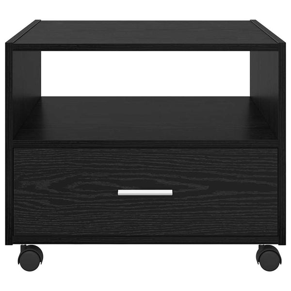Schwarzer Couchtisch Eichenoptik 55x55 cm