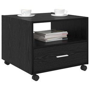 Schwarzer Couchtisch Eichenoptik 55x55 cm
