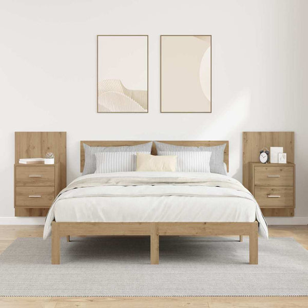 Wand-Nachttisch Artisan Eiche 2er-Set