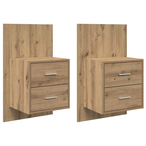 Wand-Nachttisch Artisan Eiche 2er-Set