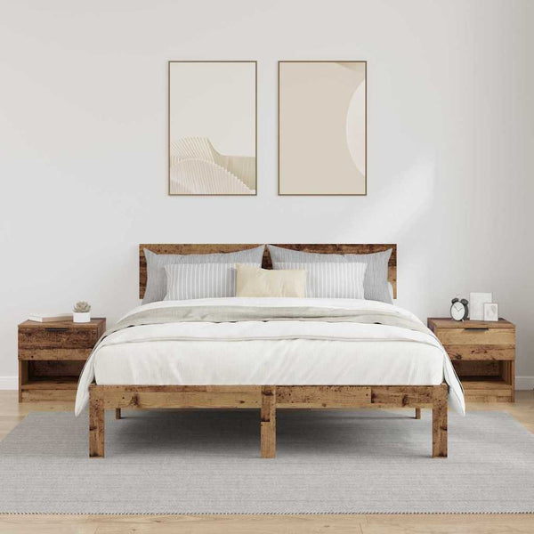 Bettschrank 2er Set Altholz 40x39x40cm