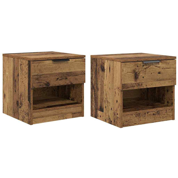Bettschrank 2er Set Altholz 40x39x40cm