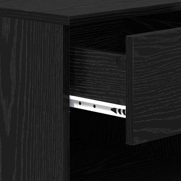 Bettschrank 2er Set Schwarz Eiche Optik