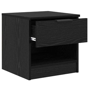 Bettschrank 2er Set Schwarz Eiche Optik