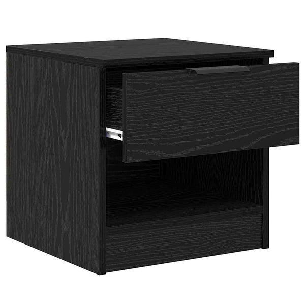 Bettschrank 2er Set Schwarz Eiche Optik