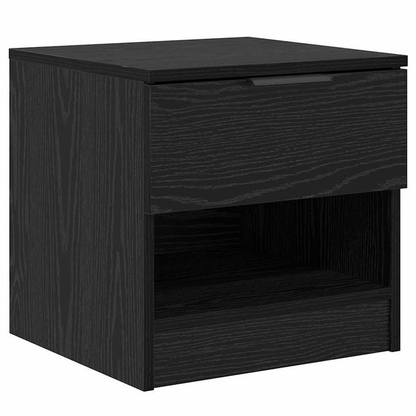 Bettschrank 2er Set Schwarz Eiche Optik
