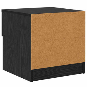 Bettschrank 2er Set Schwarz Eiche Optik