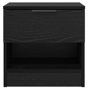 Bettschrank 2er Set Schwarz Eiche Optik
