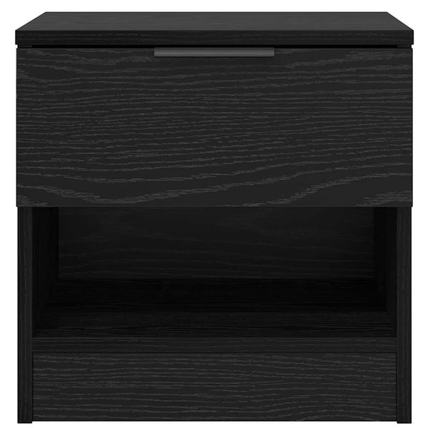 Bettschrank 2er Set Schwarz Eiche Optik