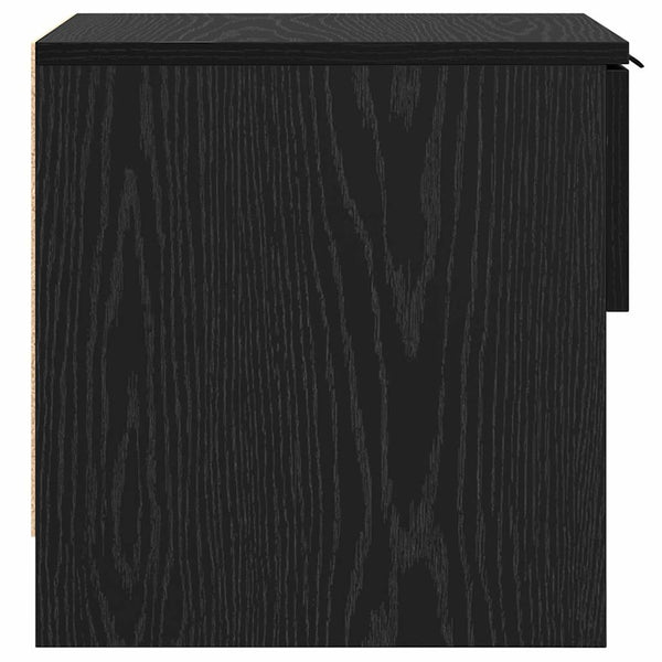 Bettschrank 2er Set Schwarz Eiche Optik