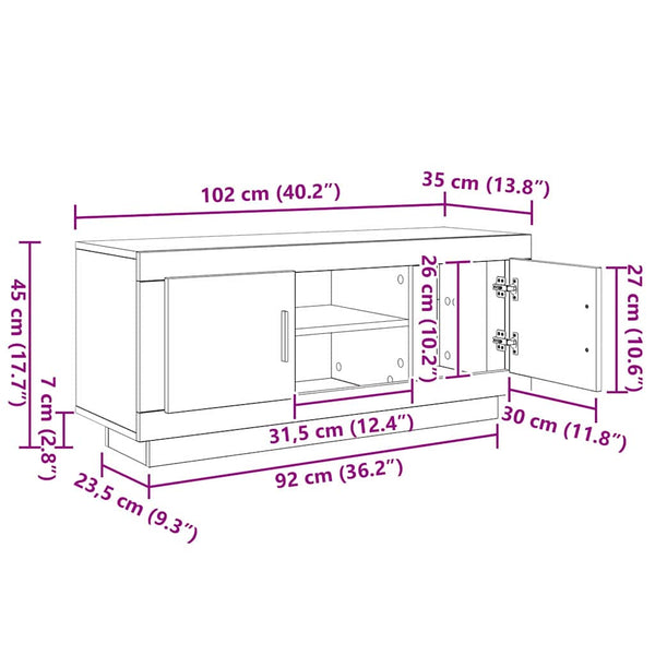 TV-Schrank Artisan Eiche 102 cm