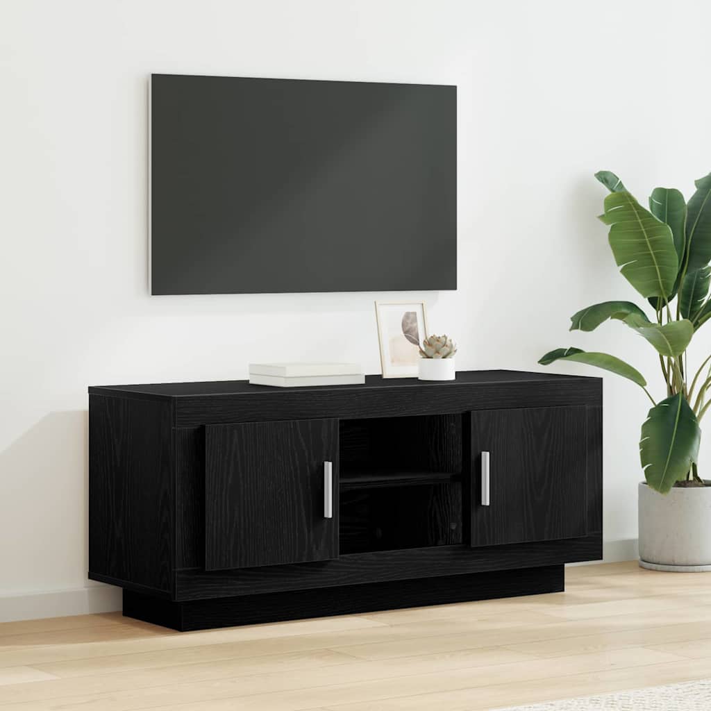 TV-Schrank Schwarz Eichen-Optik 102 cm
