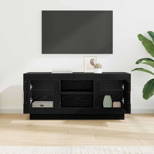 TV-Schrank Schwarz Eichen-Optik 102 cm