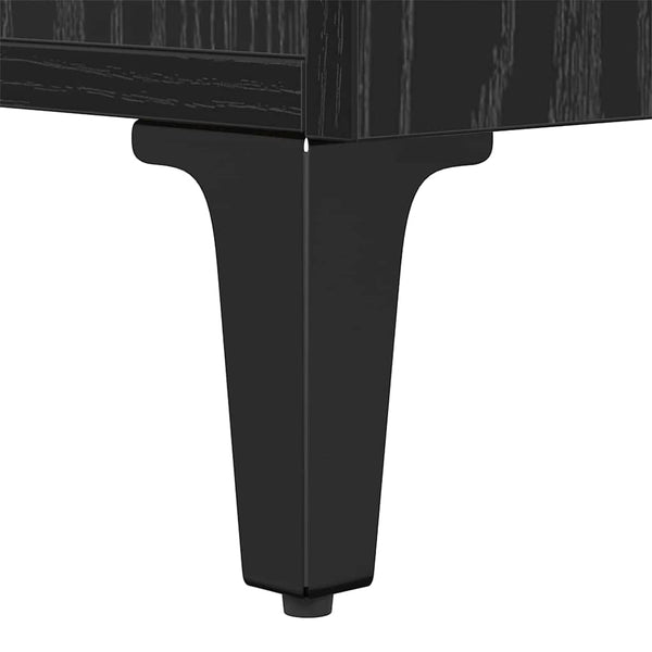 Bettschrank 2er Set Schwarz Eichen-Optik