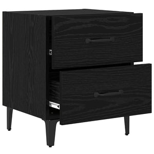 Bettschrank 2er Set Schwarz Eichen-Optik