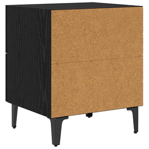 Bettschrank 2er Set Schwarz Eichen-Optik