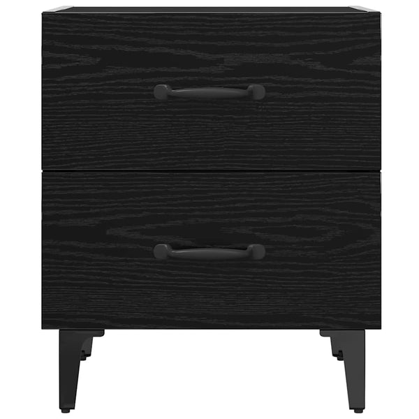 Bettschrank 2er Set Schwarz Eichen-Optik