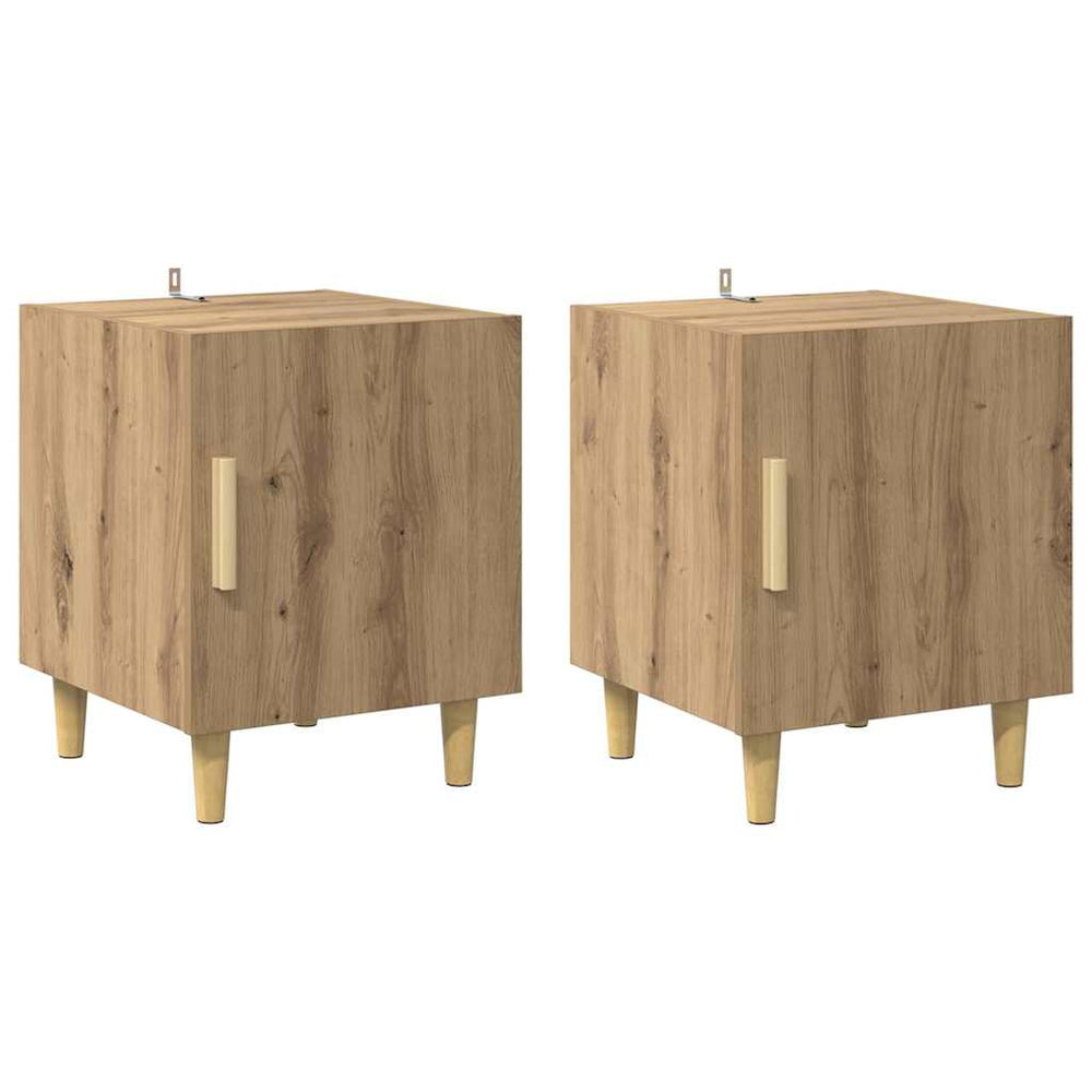 vidaXL Bedside Table 2 pcs Artisan Oak 40 x 40 x 50 cm Engineered Wood