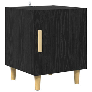 Nachttisch Schwarz Eichenoptik 40x40x50cm